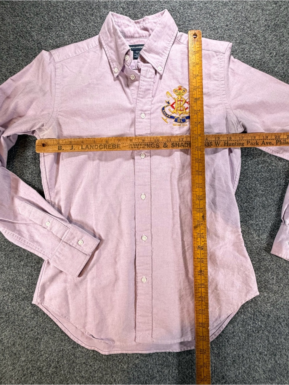 Ralph Lauren Pink Woman’s Long-Sleeve Button-Down Oxford Shirt Crest Logo Size 4 - Picture 6 of 6